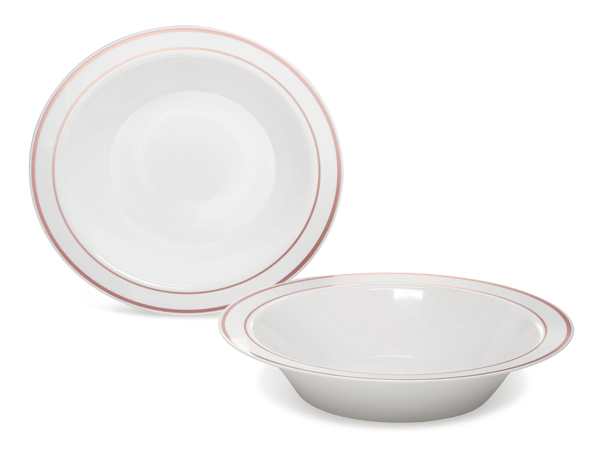 White & Rose Gold Rim – 120 Pieces / 16 oz