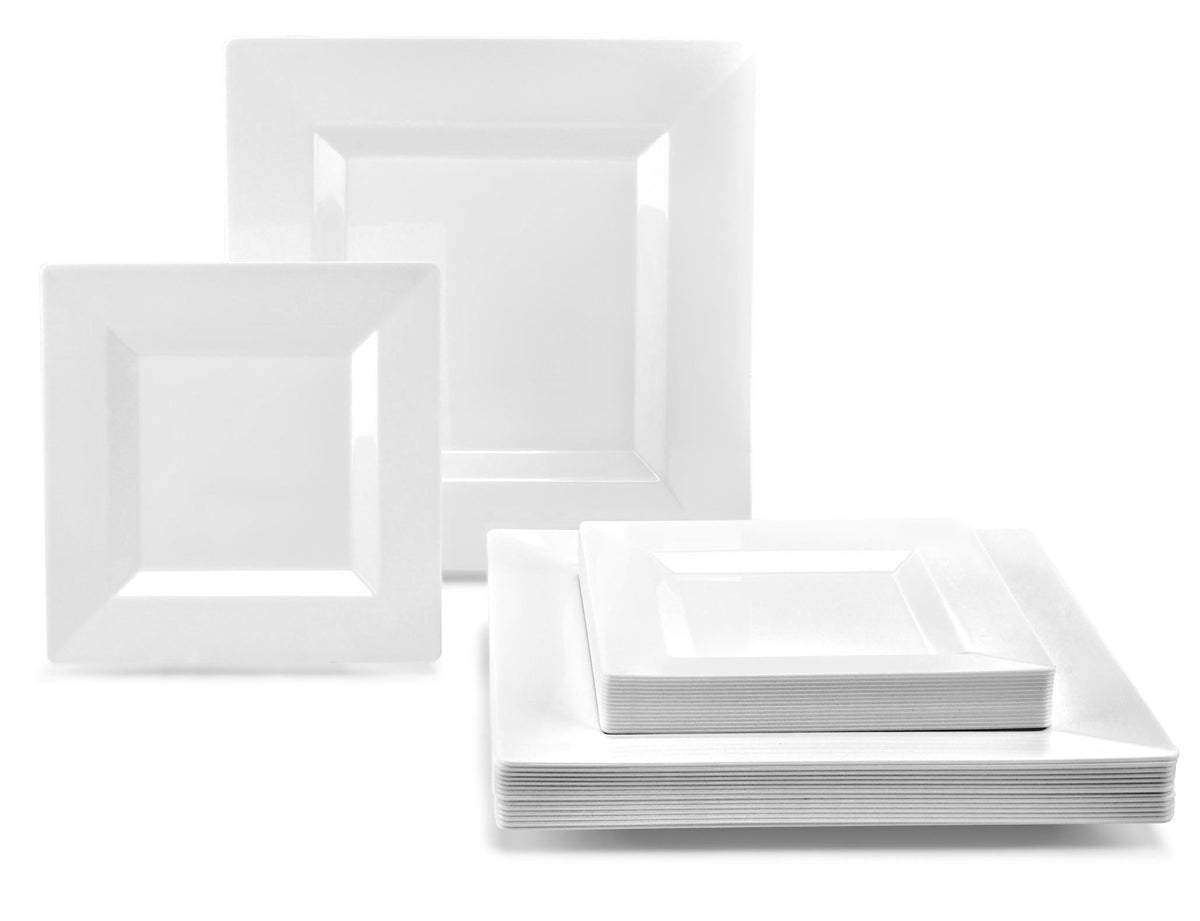 Square Plain White Combo –  300 Pieces / 150 Guest