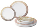 Venice White Blush & Gold +Gold Silverware Combo- 750 Pieces/ 125 Guest
