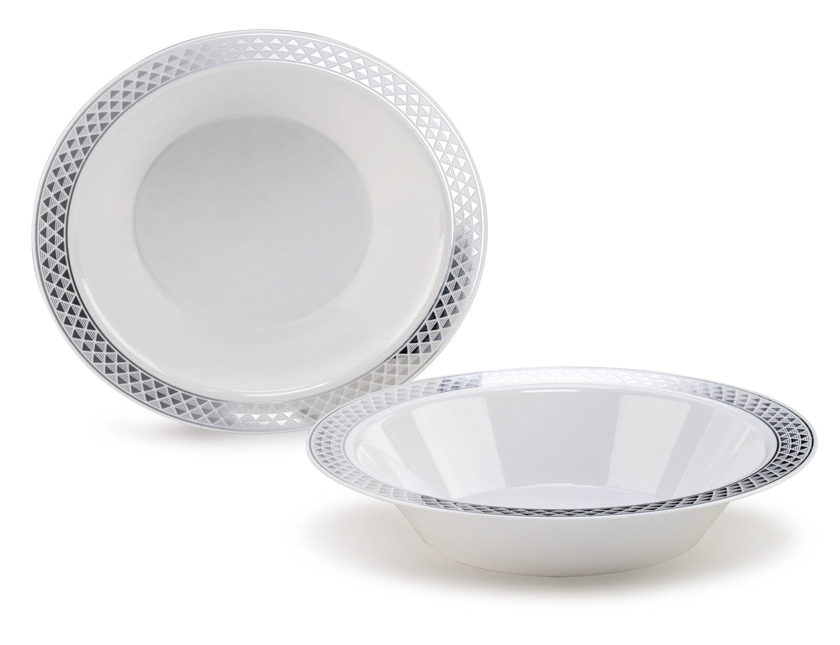 Celebration White & Silver – 120 Pieces / 16 oz